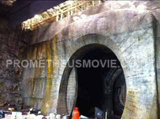 Illustration for article titled First Set Pics from Ridley Scott's Prometheus: Is this your new gritty alien underworld?